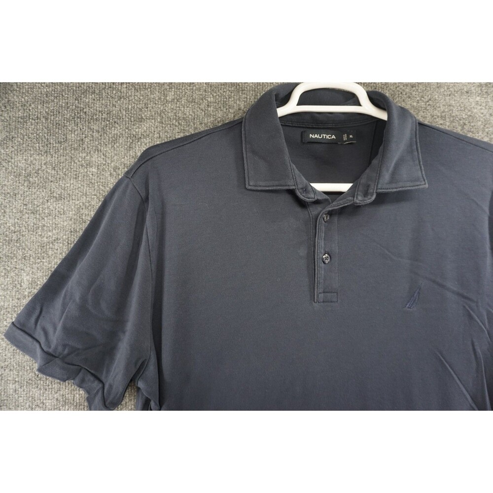 Nautica Polo Shirt Mens XL Navy Blue Short Sleeve Cotton